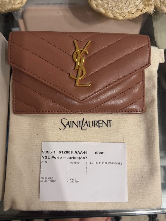 Yves Saint Laurent Handbags - Saint Laurent YSL Flap Card Case Wallet in Barely Pink